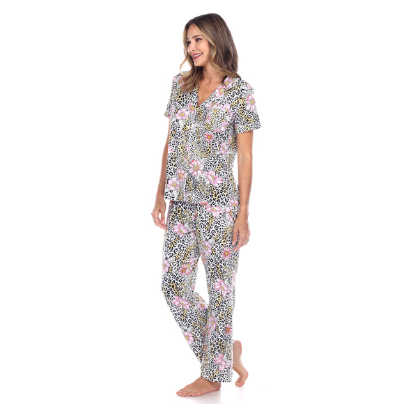 Short Sleeve & Pants Tropical Pajama Set - Picture 3 of 4